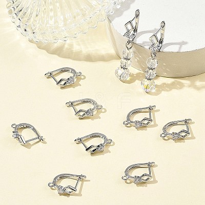 SHEGRACE Brass Micro Pave Cubic Zirconia Hoop Earring Findings XGRQ79246-932P-1