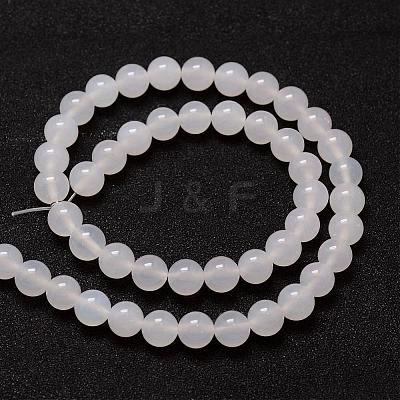 Natural White Agate Bead Strands G-G880-03-8mm-1