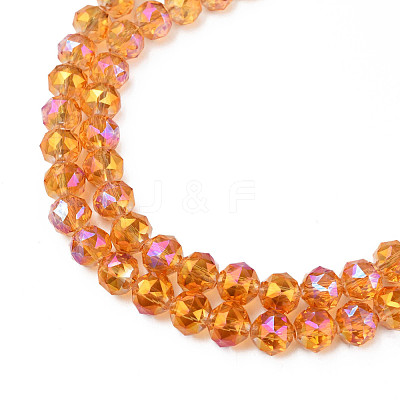 Electroplate Transparent Glass Beads Strands EGLA-N002-34B-C08-1