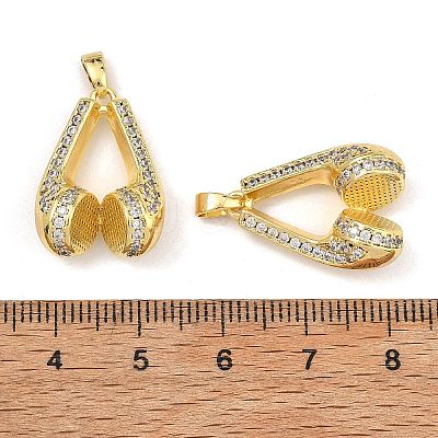 Brass Micro Pave Clear Cubic Zirconia Pendants CU-L277-12G-1