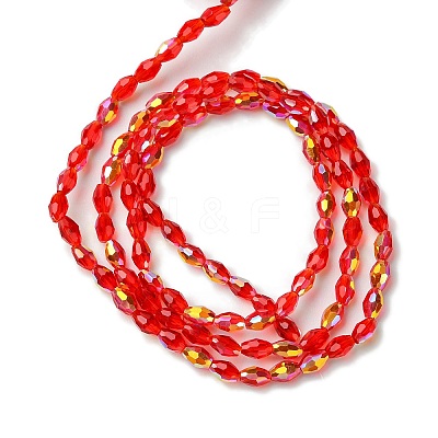 Transparent Electroplate Glass Beads Strands GLAA-K064-04A-AB01-1