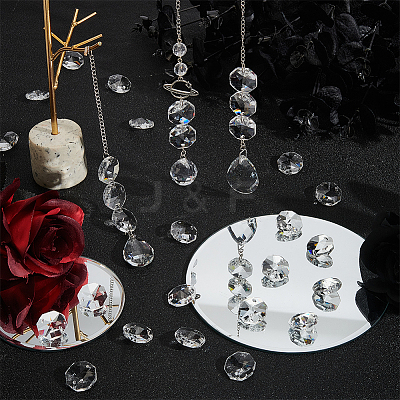 50Pcs Octagon Sew on Glass Rhinestone GLAA-SP0001-83A-02-1