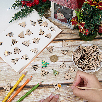 4Sets Wood Pendant Decorations WOOD-SC0001-90A-1