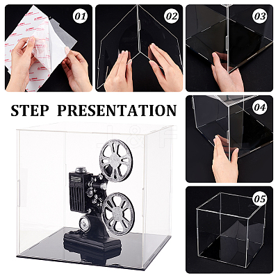Transparent Plastic Minifigure Display Cases ODIS-WH0029-72B-1