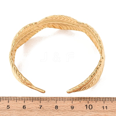 304 Stainless Steel Cuff Bangles for Women BJEW-C155-01E-G-1