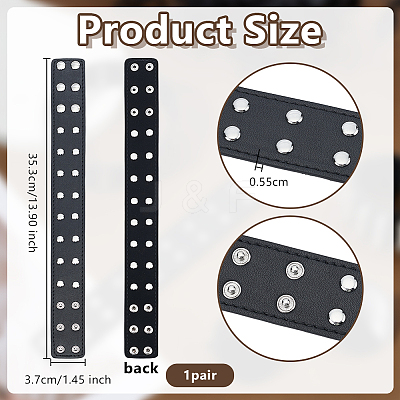 1Pair Leather Adjustable Armbands Sleeve Bands BJEW-OC0001-27-1