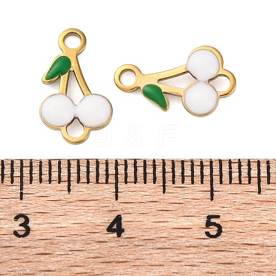 Ion Plating(IP) 304 Stainless Steel Enamel Fruit Connector Charms STAS-P373-01G-01-1