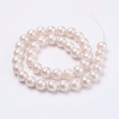 Wrinkle Textured Shell Pearl Beads Strands BSHE-E016-6mm-07-1