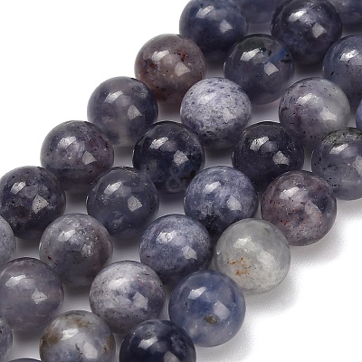 Natural Iolite Beads Strands X-G-G300-A04-8mm-1