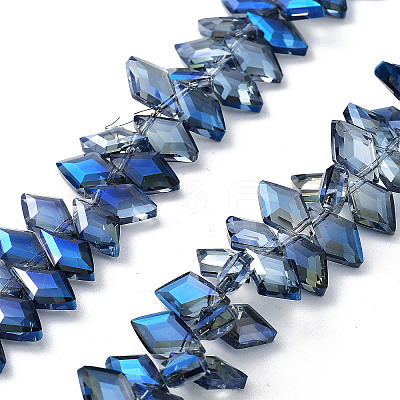 Electroplate Rhombus Glass Beads Strands EGLA-A036-12A-FR03-1
