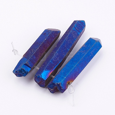 Electroplated Natural Quartz Crystal Graduated Beads Strands X-G-P315-A06-1