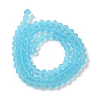 Imitate Austrian Crystal Frosted Glass Beads Strands GLAA-F029-TM4mm-B20-1