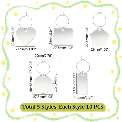 Acrylic Wine Glass Charms AJEW-GA00008-1