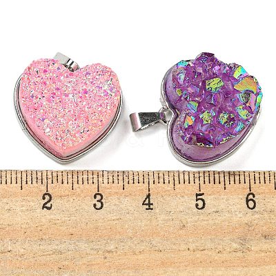 Eletroplated Natural Druzy Agate Pendants G-G131-01P-1
