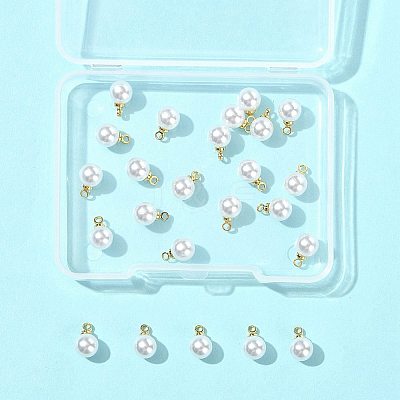 24Pcs ABS Plastic Imitation Pearl Charms KK-FS0001-78-1