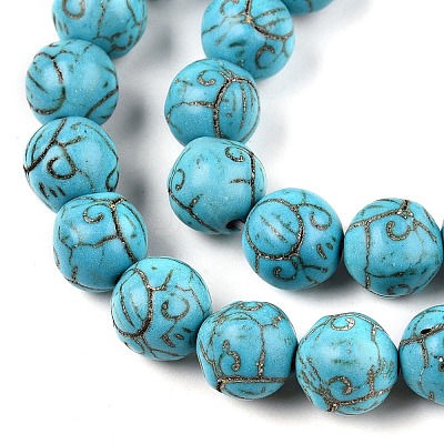 Synthetic Turquoise Beads Strands UNKW-T001-01A-1