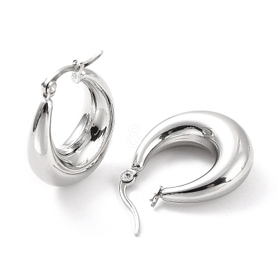 Non-Tarnish 304 Stainless Steel Chunky Hoop Earrings for Women EJEW-F280-06B-P-1