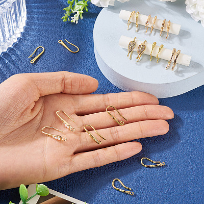 20Pcs 10 Styles Brass Earring Hooks KK-TA0002-46-1