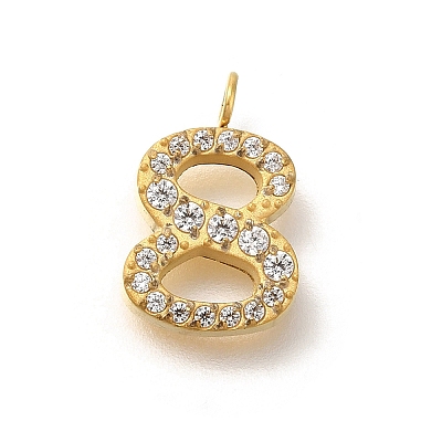 Ion Plating(IP) 304 Stainless Steel Micro Pave Cubic Zirconia Pendants STAS-H228-01G-08-1