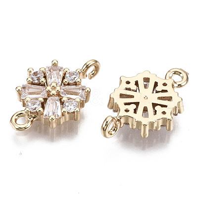 Christmas Brass Micro Pave Cubic Zirconia Links Connectors KK-R111-034-1