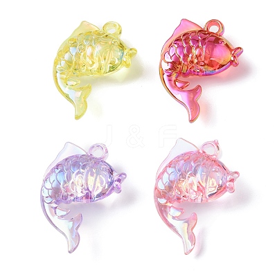 Electroplate Transparent UV Plating Acrylic Pendants OACR-I014-24-1