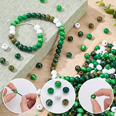 600Pcs 6 Colors Dyed Natural Wood Beads WOOD-SC0002-36-1