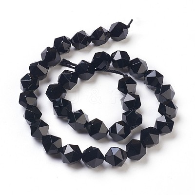 Natural Black Onyx Beads Strands G-K282-01C-1