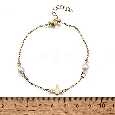 304 Stainless Steel Butterfly Link Bracelets BJEW-C098-01C-G-1