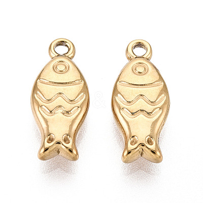 304 Stainless Steel Fish Charms STAS-T069-06G-1