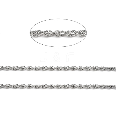 Tarnish Resistant 304 Stainless Steel Rope Chains CHS-G027-08B-P-1