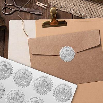 34 Sheets Silver Foil Embossed PET Picture Sticker DIY-WH0528-005-1