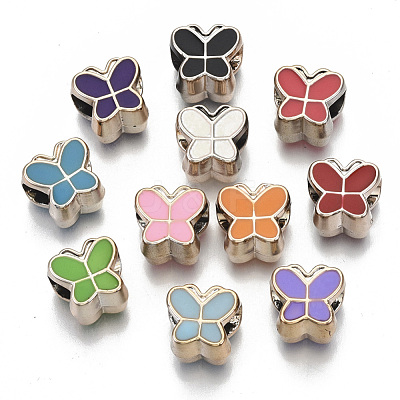 UV Plating Acrylic European Beads OACR-N010-006LG-1