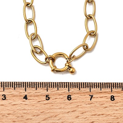 304 Stainless Steel Cable Chain Necklaces with Spring Ring Clasps for Women NJEW-Z091-09G-1