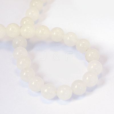 Natural White Jade Round Bead Strands G-E334-4mm-13-1