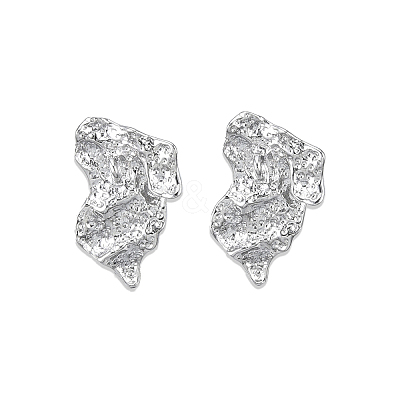 Brass Twist Stud Earring Findings KK-N232-449P-1