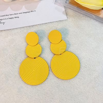 3-Round Alloy Dangle Stud Earrings FS-WG460DD-09-1