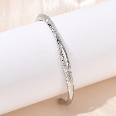 304 Stainless Steel Open Cuff  Bangles for Women BJEW-R019-03P-03-1