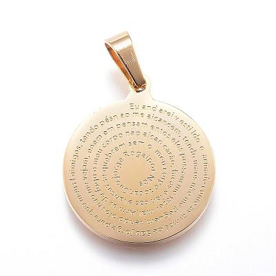 Ion Plating(IP) 304 Stainless Steel Pendants STAS-G124-09G-1