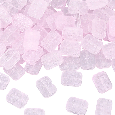 100Pcs Transparent Spray Painted Glass Beads GLAA-PA0001-60C-1