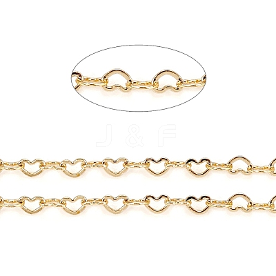 Brass Heart Link Chains CHC-D026-15C-G-1