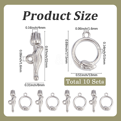 10Pcs 304 Stainless Steel Toggle Clasps STAS-SC0010-67-1