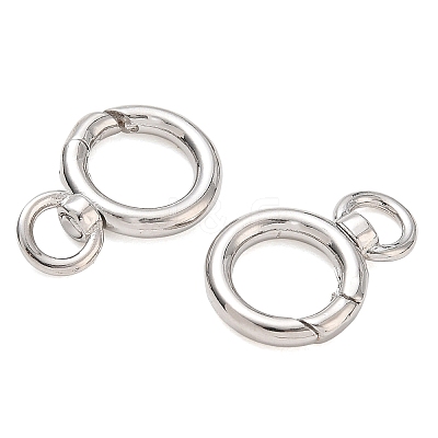 Rack Plating Brass Spring O Ring Clasps with Swivel Ring KK-CBAB1AF-09P-1