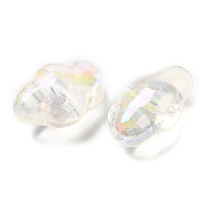 UV Plating Transparent Rainbow Iridescent Acrylic Beads OACR-C016-31C-1