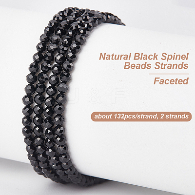2 Strands Natural Black Spinel Beads Strands G-OC0005-44-1