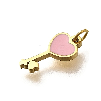 304 Stainless Steel Enamel Charms STAS-R153-05G-03-1