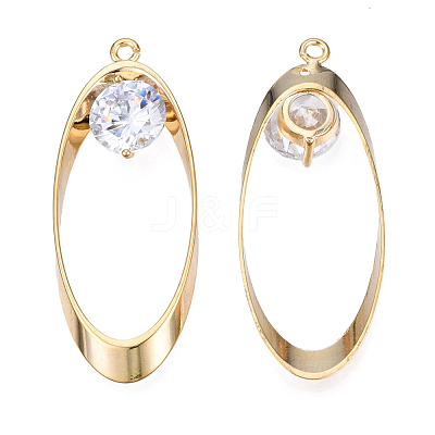 Brass Rhinestone Pendants KK-N216-411-1
