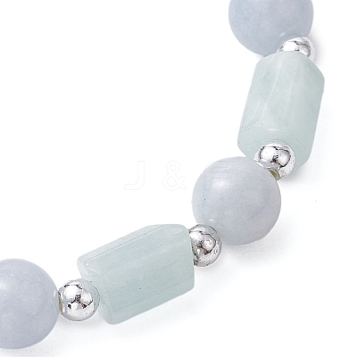 Natural Chalcedony Round Beaded Stretch Bracelets for Women BJEW-JB11137-04-1