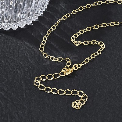3MM Brass Textured Cable Chain Necklaces for Women KK-CBA4FD4-12G-1
