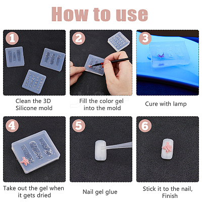3Pcs 3 Styles Nail Art Silicone Molds MRMJ-FH0001-48-1