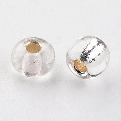 6/0 Round Silver Lined Round Hole Glass Seed Beads X-SEED-A005-4mm-21-1